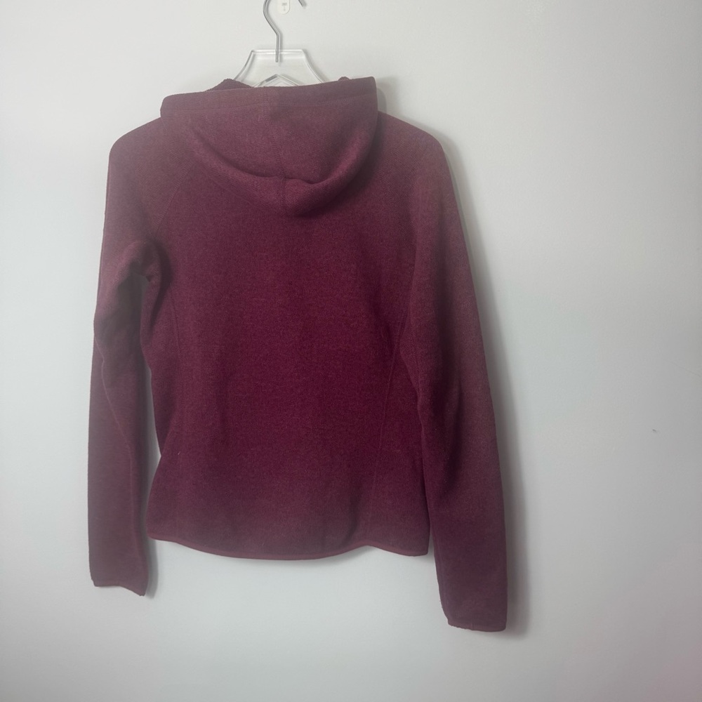 The North Face Womens Medium Maroon Half Zip Button Hooded Knit Pullover 2144 - Picture 3 of 3